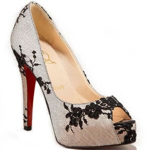 Christian Louboutin Peep Toe Heels Lace